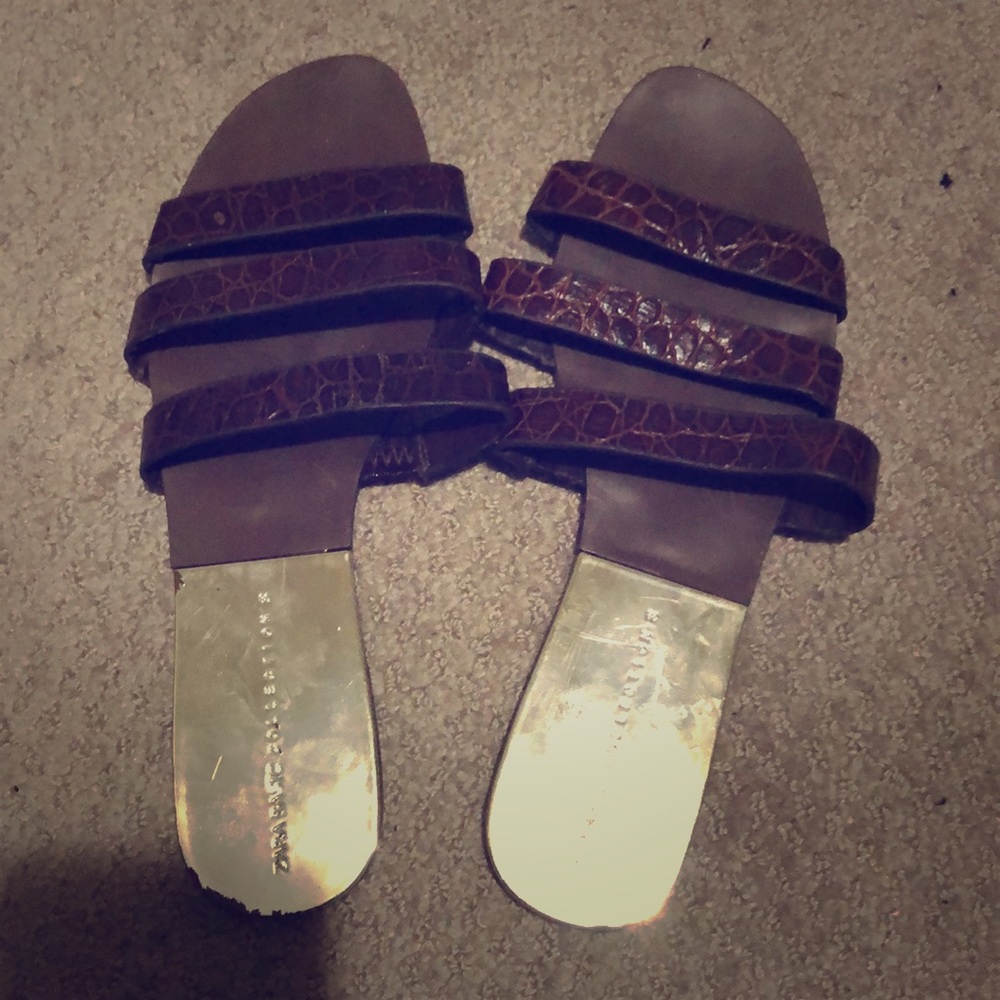 Zara leather flats